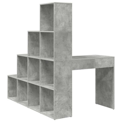 Hjørneskrivebord Med Hylde Betongrå 101,5 X 149,5 X 149,5 Cm - Billede 7