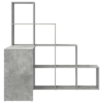 Hjørneskrivebord Med Hylde Betongrå 101,5 X 149,5 X 149,5 Cm - Billede 6
