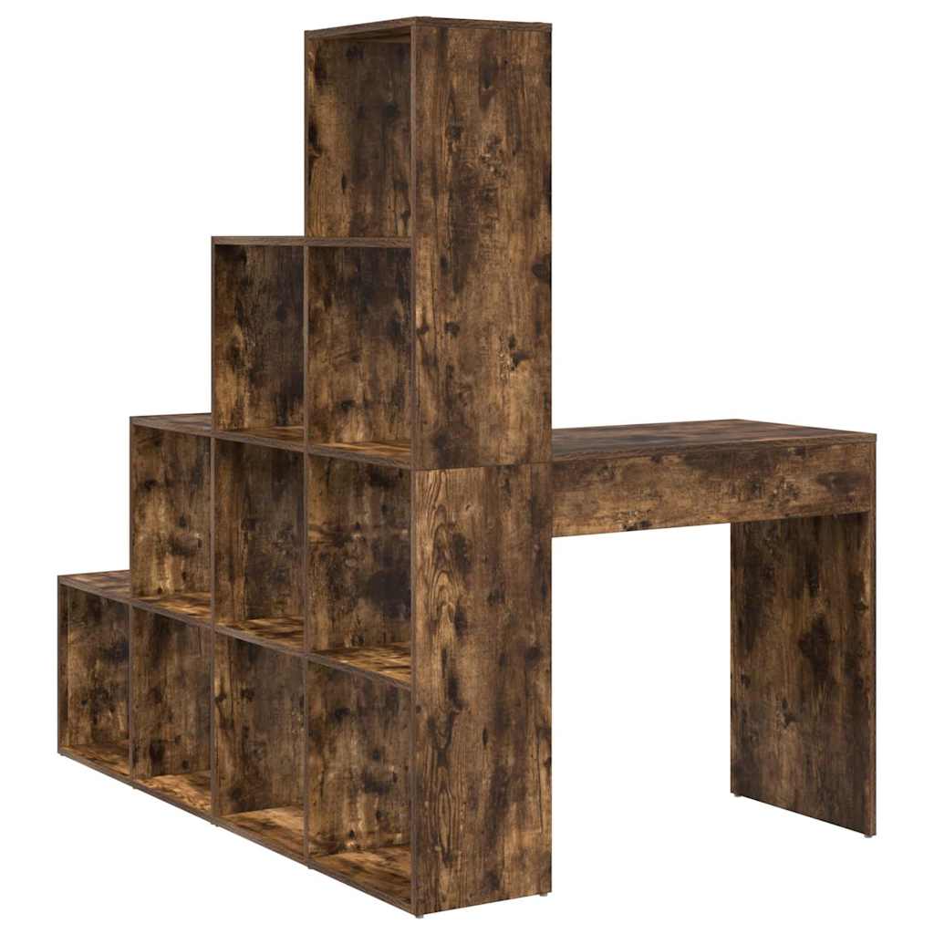 Hjørneskrivebord Med Hylde Røget Eg 101,5 X 149,5 X 149,5 Cm - Billede 7