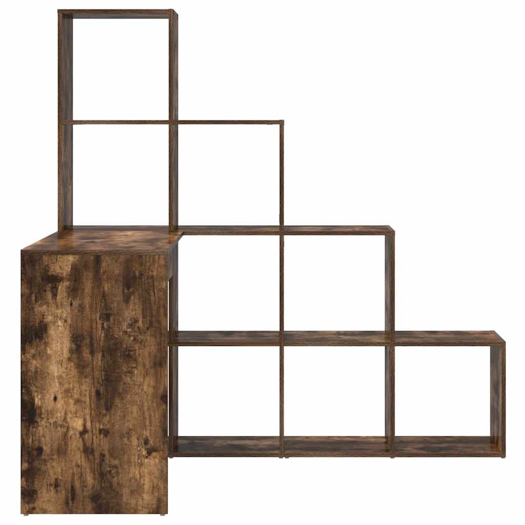 Hjørneskrivebord Med Hylde Røget Eg 101,5 X 149,5 X 149,5 Cm - Billede 6