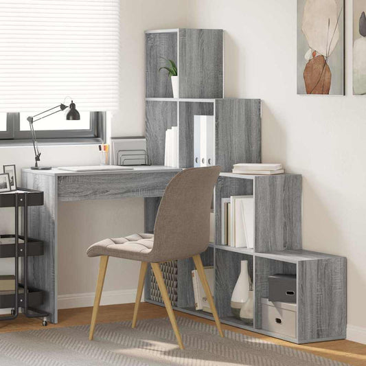 Hjørneskrivebord Grå Sonoma-eg 101,5 X 149,5 X 149,5 Cm - Hovedbillede