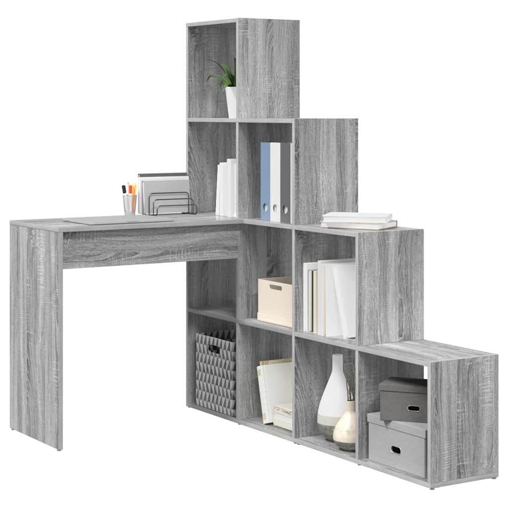 Hjørneskrivebord Grå Sonoma-eg 101,5 X 149,5 X 149,5 Cm - Billede 3