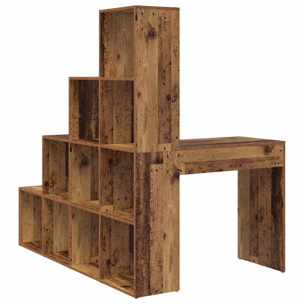Hjørneskrivebord Med Hylde Gammelt Træ 101,5 X 149,5 X 149,5 Cm - Billede 7