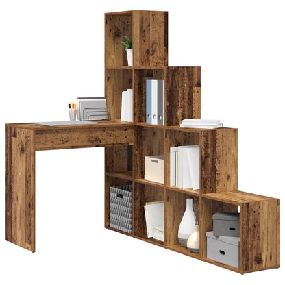 Hjørneskrivebord Med Hylde Gammelt Træ 101,5 X 149,5 X 149,5 Cm - Billede 3