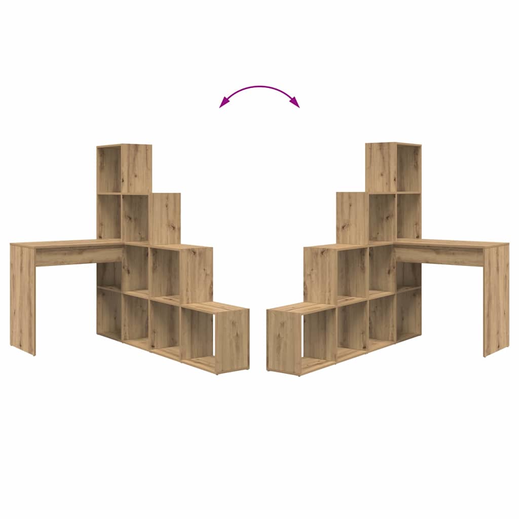Hjørneskrivebord Med Hylde Artisan Eg 101,5 X 149,5 X 149,5 Cm - Billede 10