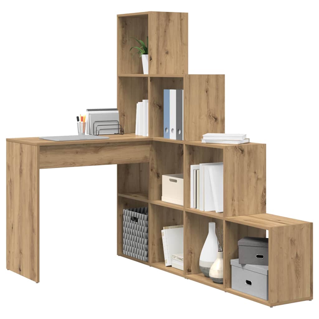 Hjørneskrivebord Med Hylde Artisan Eg 101,5 X 149,5 X 149,5 Cm - Billede 3