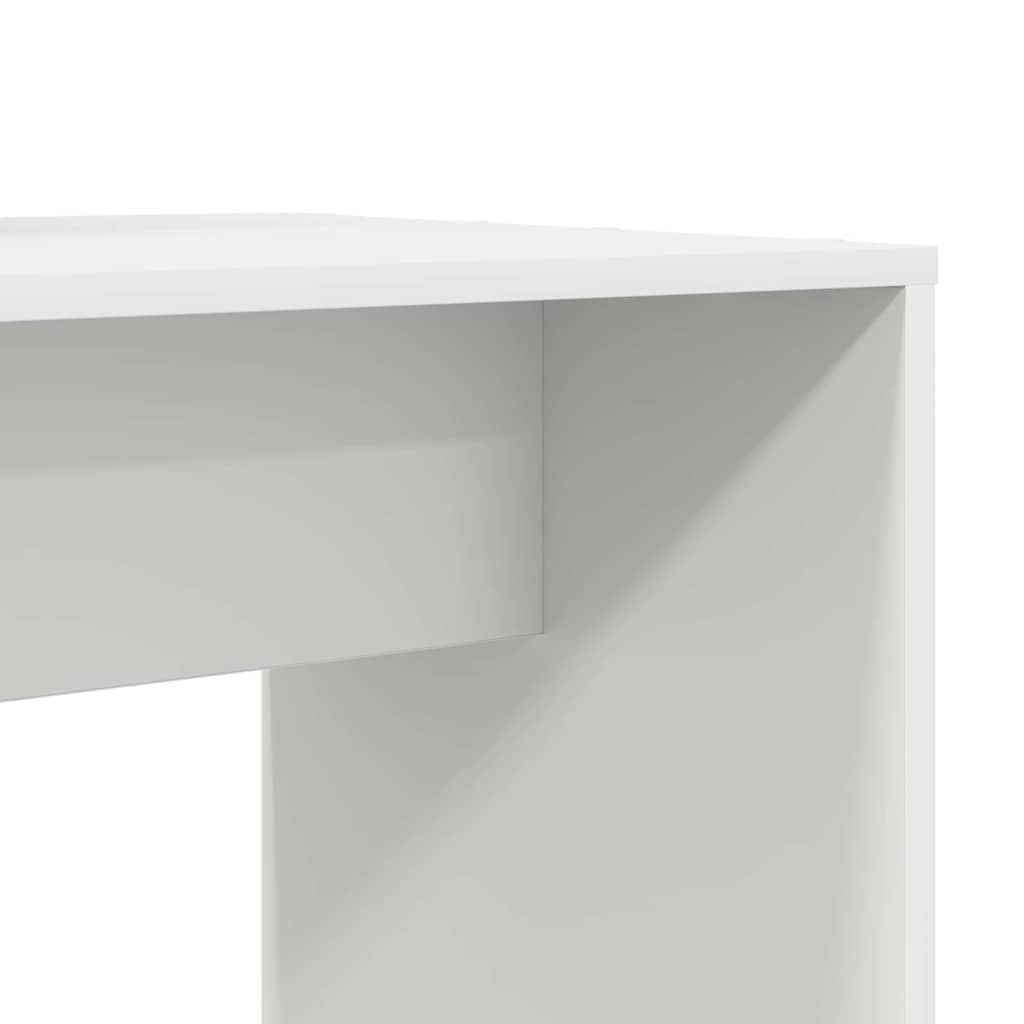 Bord Med Hylde Hvid 138.5 X 55 X 143 Cm Konstrueret Træ - Billede 8