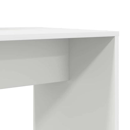 Bord Med Hylde Hvid 138.5 X 55 X 143 Cm Konstrueret Træ - Billede 8