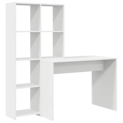 Bord Med Hylde Hvid 138.5 X 55 X 143 Cm Konstrueret Træ - Billede 2