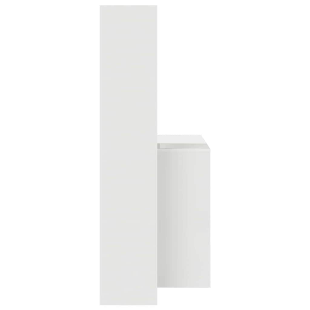 Bord Med Hylde Hvid 138.5 X 55 X 143 Cm Konstrueret Træ - Billede 6