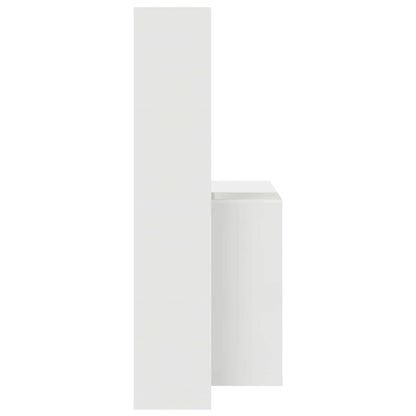 Bord Med Hylde Hvid 138.5 X 55 X 143 Cm Konstrueret Træ - Billede 6
