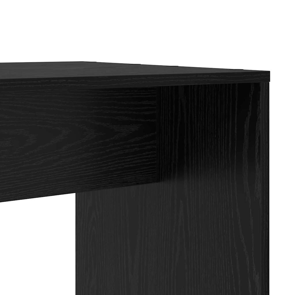 Bord Med Hylde Sort Eg 138.5 X 55 X 143 Cm Konstrueret Træ - Billede 8