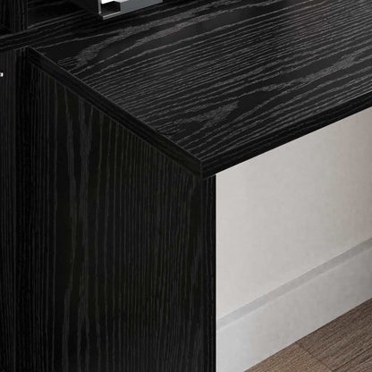 Bord Med Hylde Sort Eg 138.5 X 55 X 143 Cm Konstrueret Træ - Billede 4