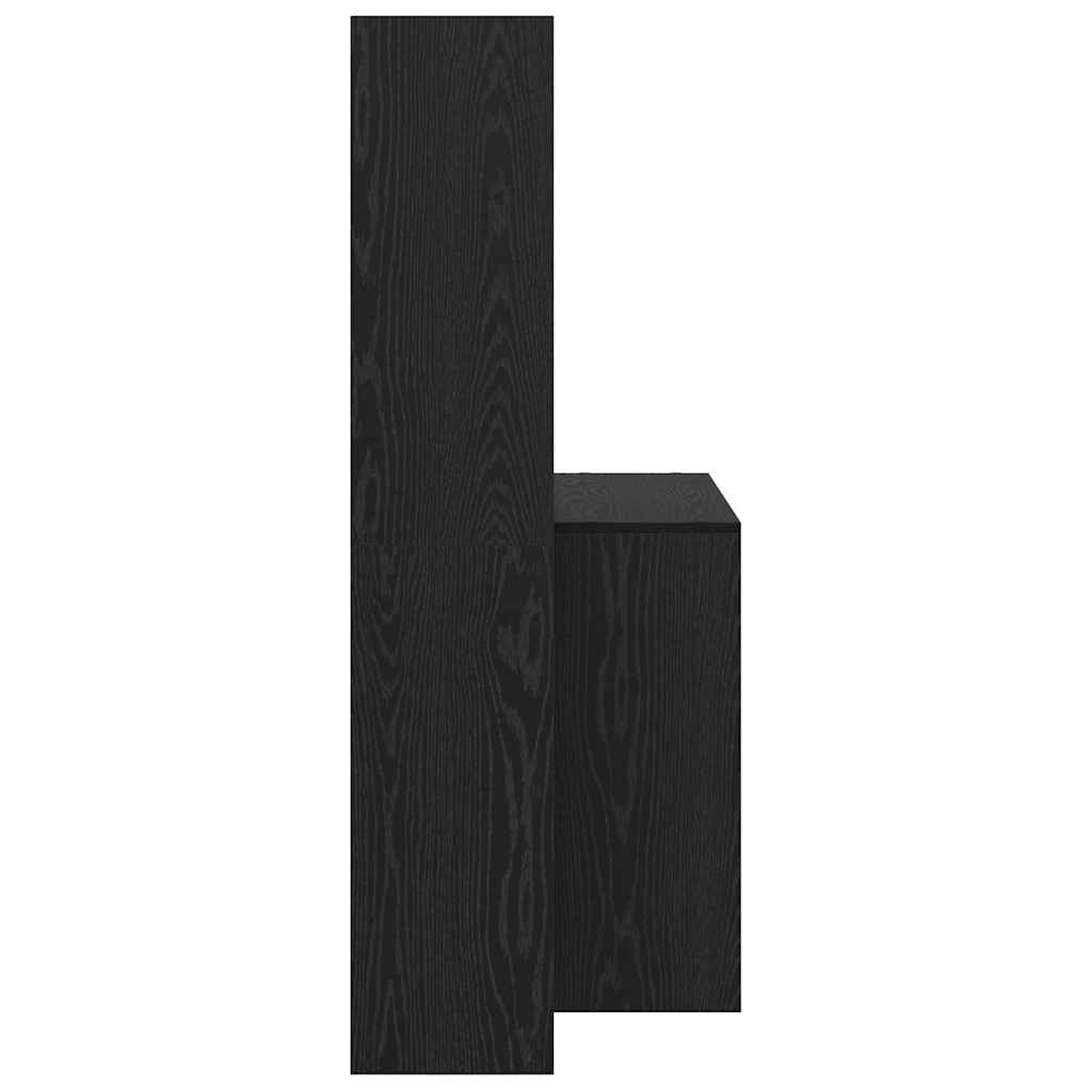 Bord Med Hylde Sort Eg 138.5 X 55 X 143 Cm Konstrueret Træ - Billede 6
