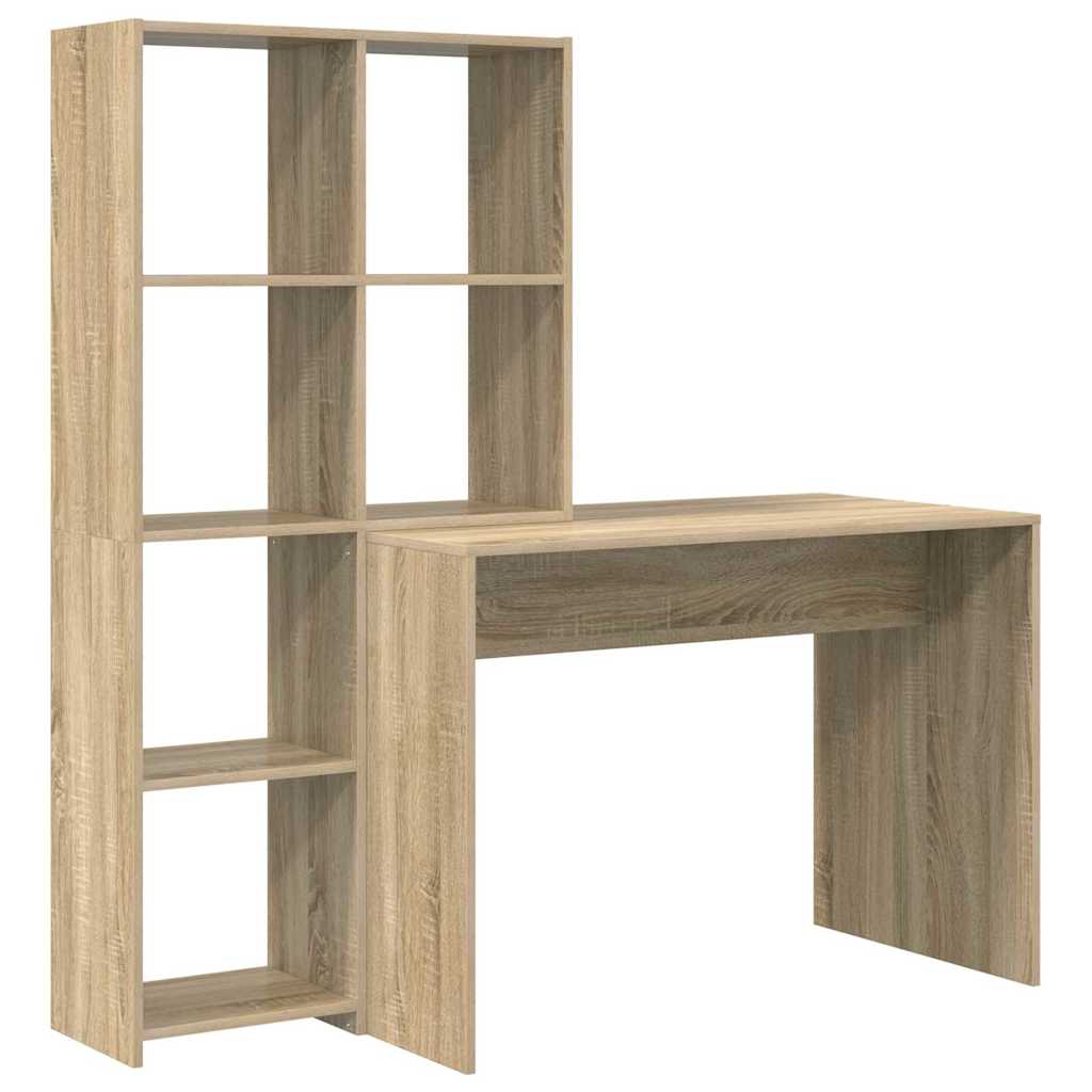 Bord Med Hylde Sonoma-eg 138.5 X 55 X 143 Cm Konstrueret Træ - Billede 2