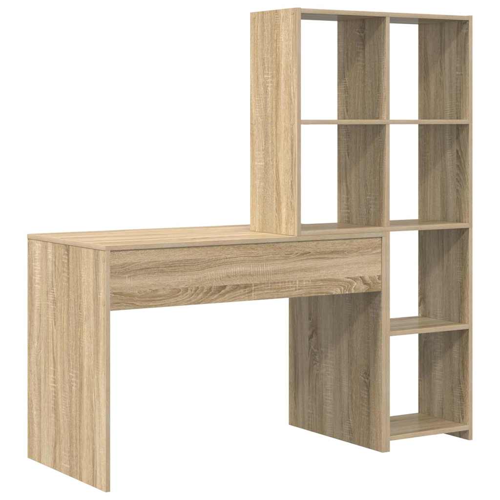 Bord Med Hylde Sonoma-eg 138.5 X 55 X 143 Cm Konstrueret Træ - Billede 7