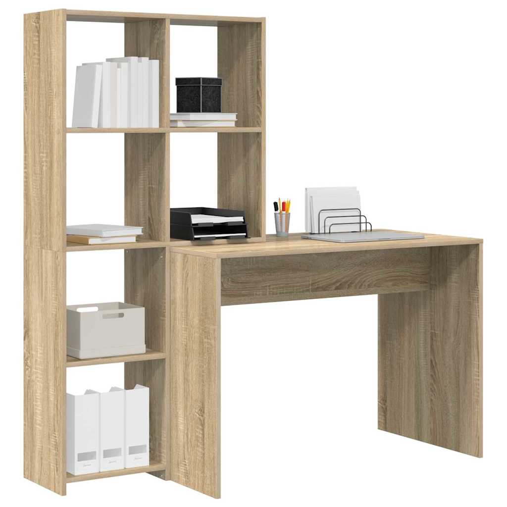 Bord Med Hylde Sonoma-eg 138.5 X 55 X 143 Cm Konstrueret Træ - Billede 3