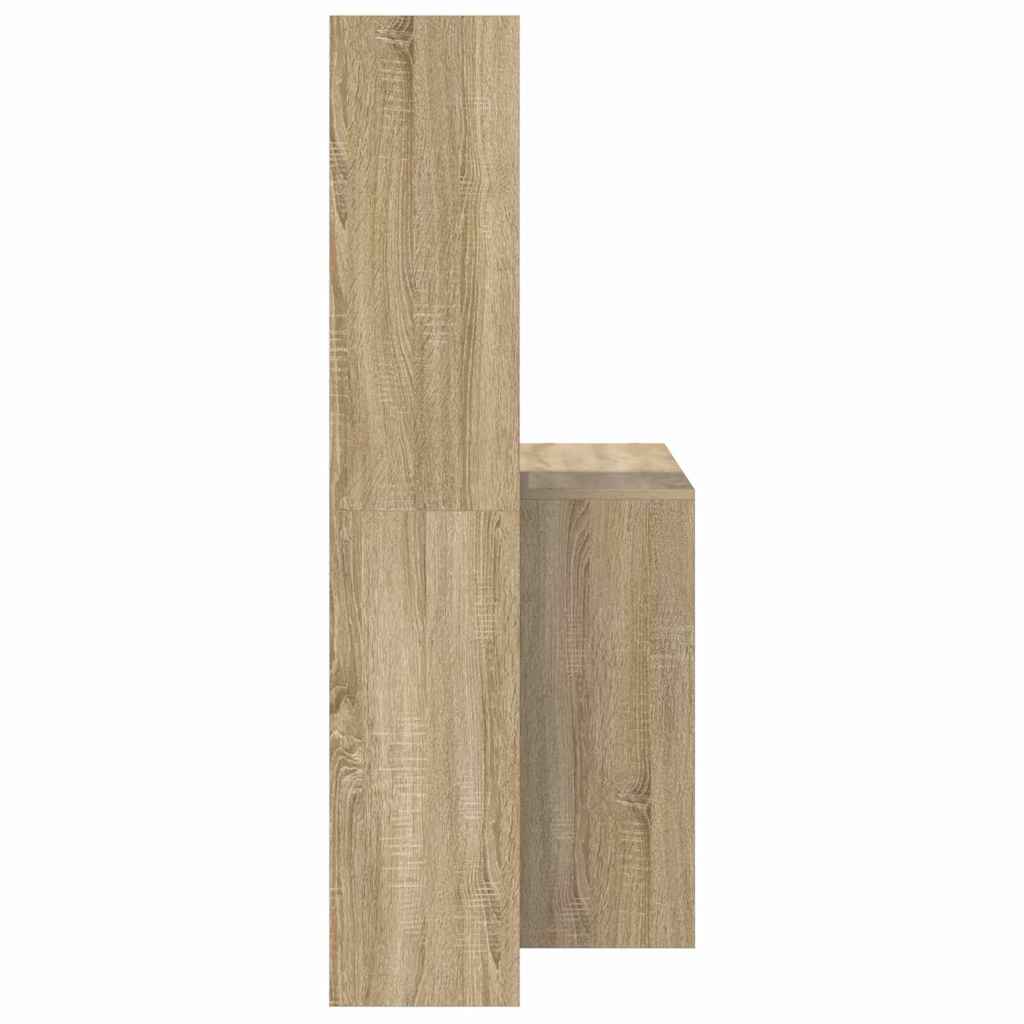 Bord Med Hylde Sonoma-eg 138.5 X 55 X 143 Cm Konstrueret Træ - Billede 6
