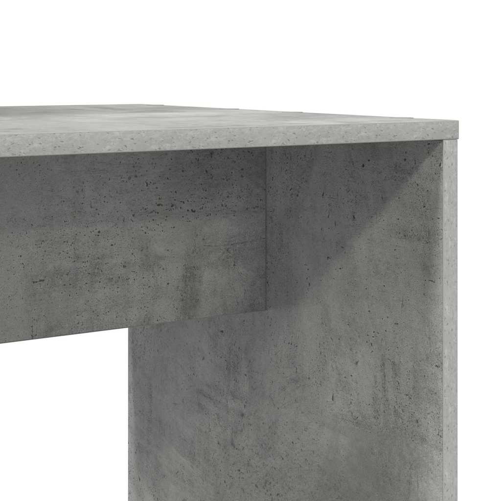 Bord Med Hylde Betongrå 138.5 X 55 X 143 Cm Konstrueret Træ - Billede 8