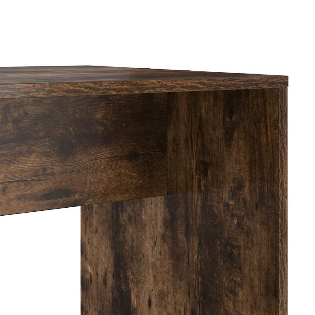Bord Med Hylde Røget Eg 138.5 X 55 X 143 Cm Konstrueret Træ - Billede 8