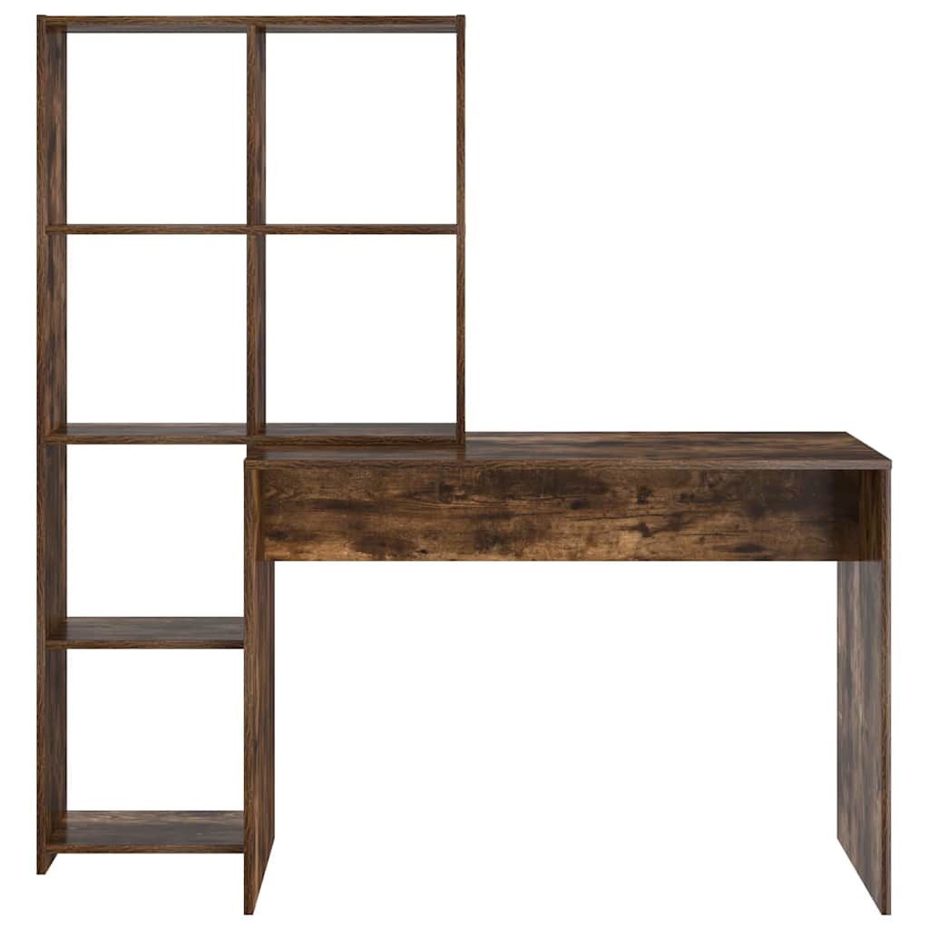 Bord Med Hylde Røget Eg 138.5 X 55 X 143 Cm Konstrueret Træ - Billede 5