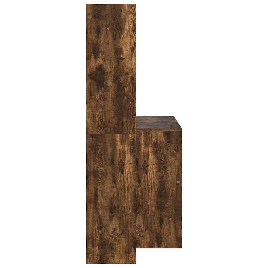 Bord Med Hylde Røget Eg 138.5 X 55 X 143 Cm Konstrueret Træ - Billede 6