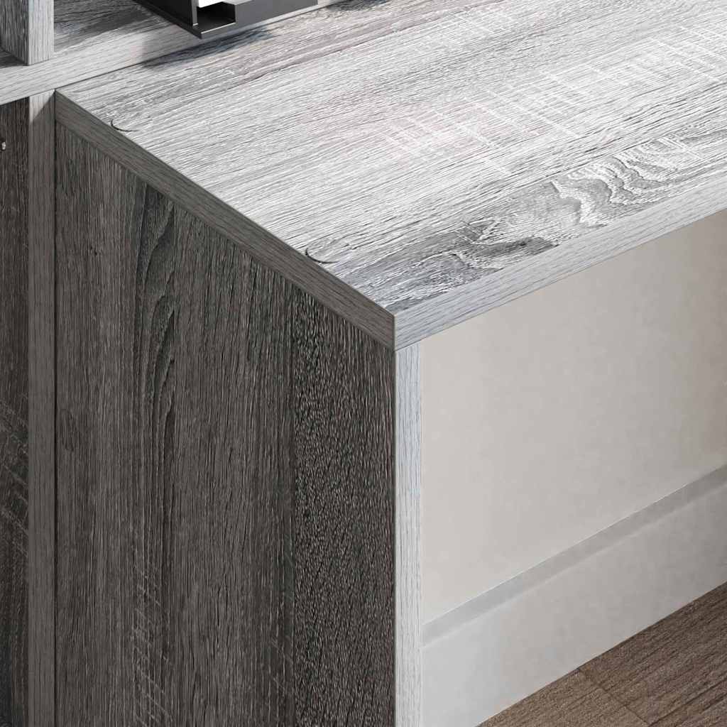 Bord Grå Sonoma-eg 138.5 X 55 X 143 Cm Konstrueret Træ - Billede 4