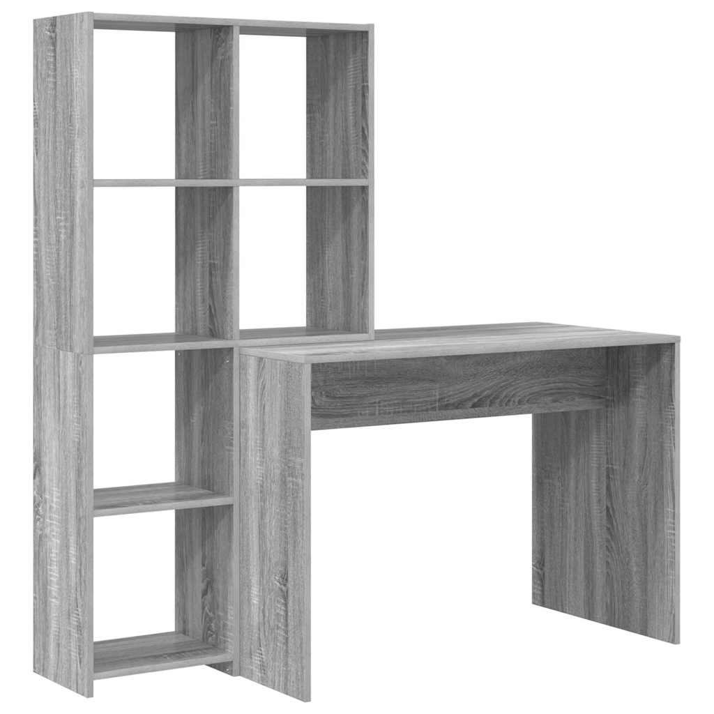 Bord Grå Sonoma-eg 138.5 X 55 X 143 Cm Konstrueret Træ - Billede 2