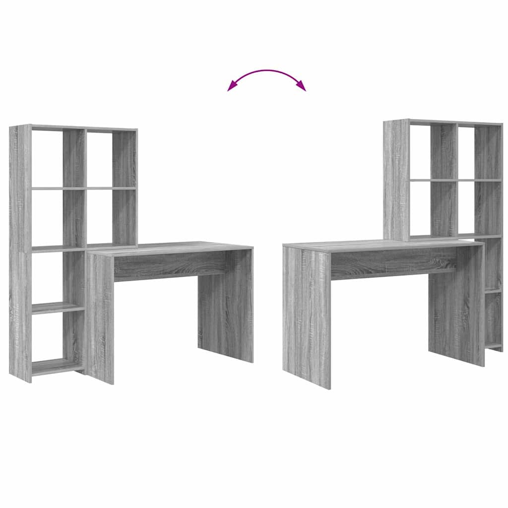 Bord Grå Sonoma-eg 138.5 X 55 X 143 Cm Konstrueret Træ - Billede 9