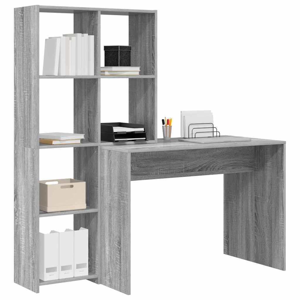 Bord Grå Sonoma-eg 138.5 X 55 X 143 Cm Konstrueret Træ - Billede 3