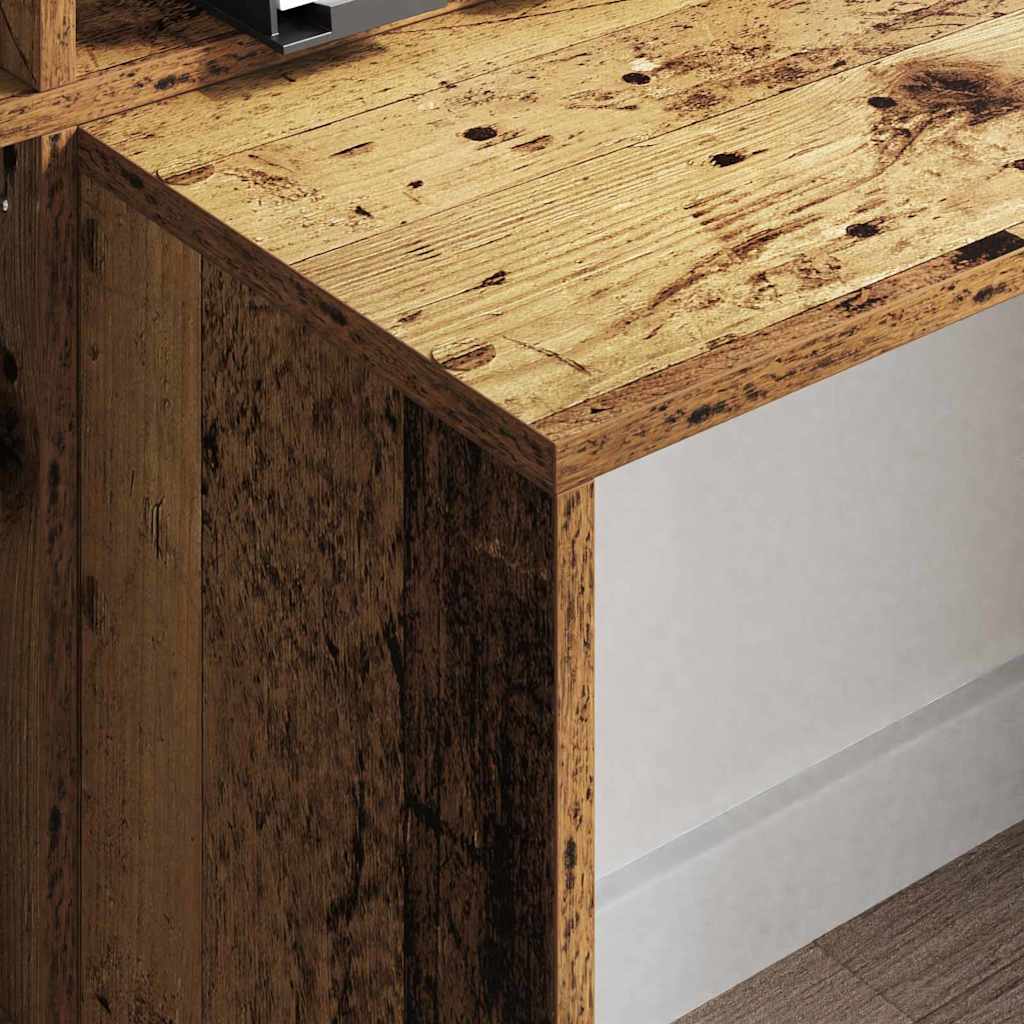 Bord Med Hylde Gammelt Træ 138.5 X 55 X 143 Cm Konstrueret Træ - Billede 4