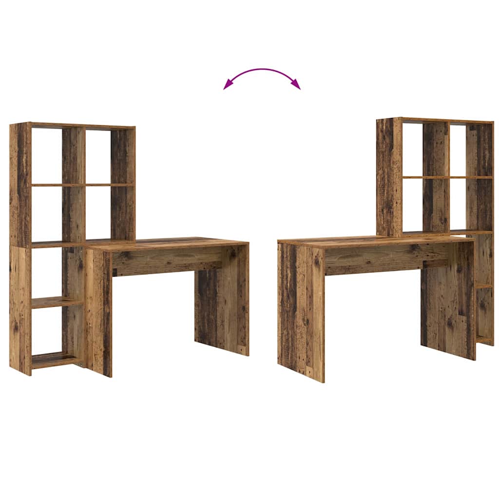 Bord Med Hylde Gammelt Træ 138.5 X 55 X 143 Cm Konstrueret Træ - Billede 9