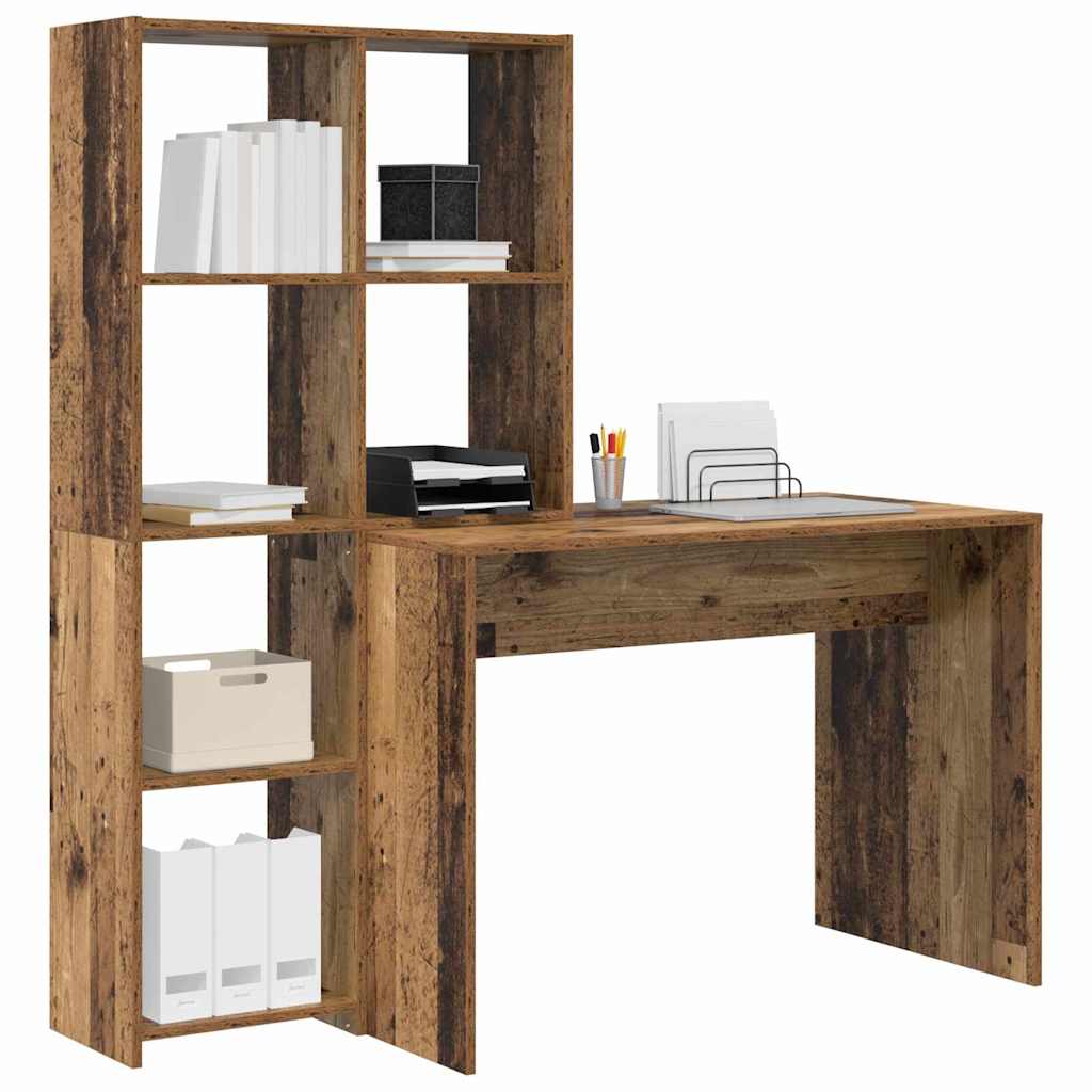 Bord Med Hylde Gammelt Træ 138.5 X 55 X 143 Cm Konstrueret Træ - Billede 3