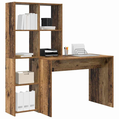 Bord Med Hylde Gammelt Træ 138.5 X 55 X 143 Cm Konstrueret Træ - Billede 3