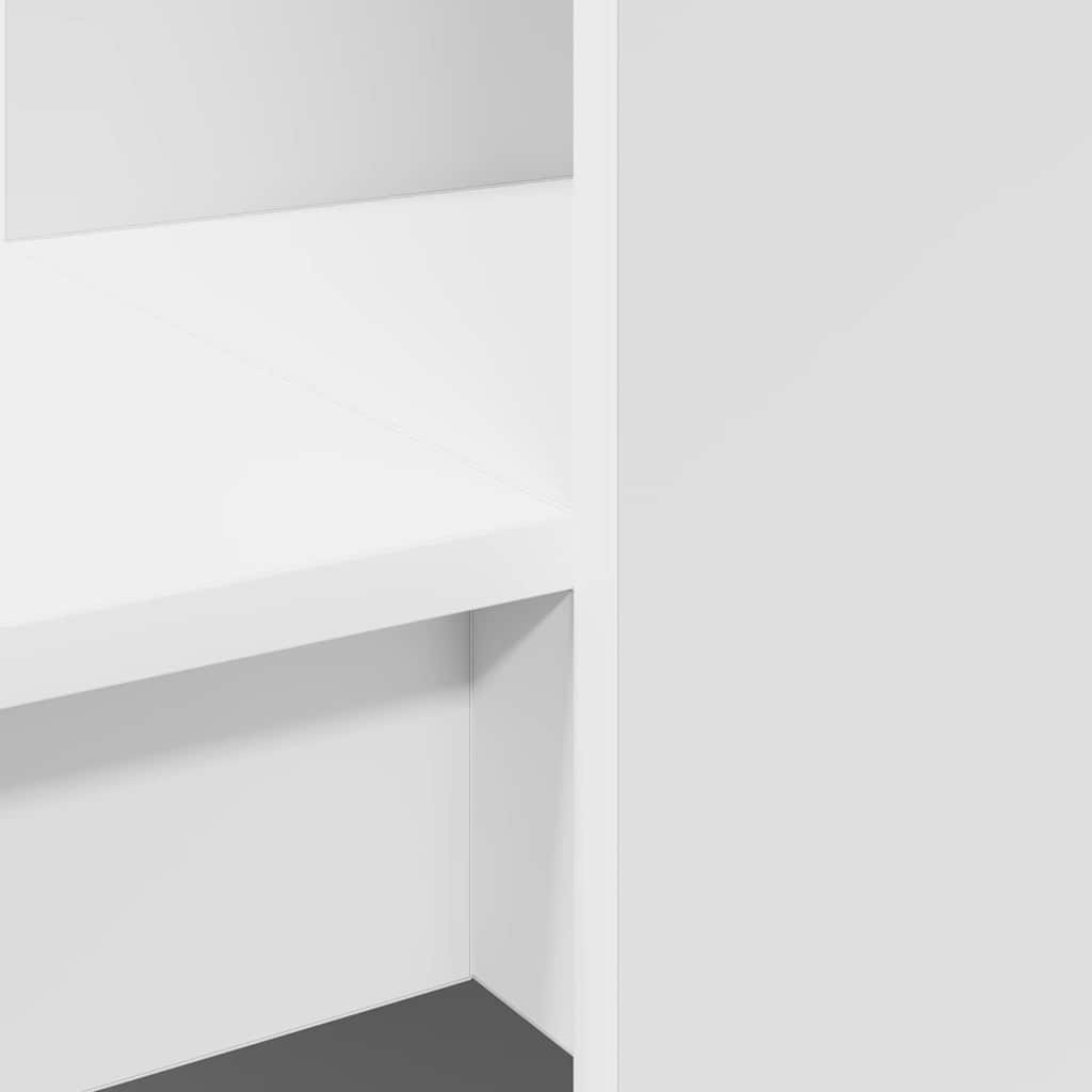 Bord Med Hylde Hvid 122 X 67 X 145 Cm Konstrueret Træ - Billede 8