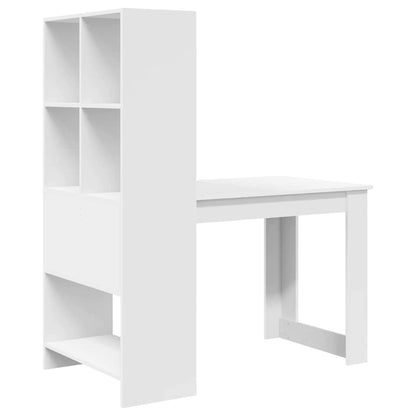 Bord Med Hylde Hvid 122 X 67 X 145 Cm Konstrueret Træ - Billede 7