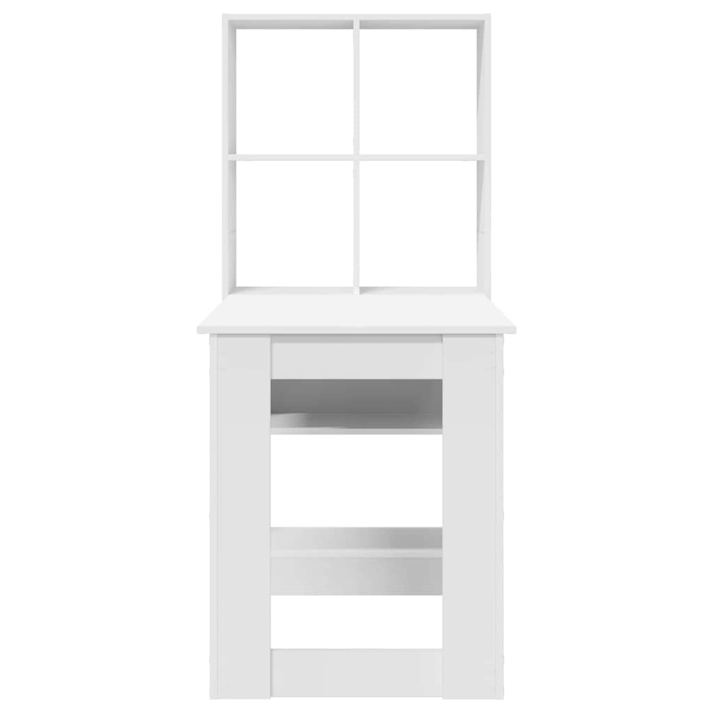 Bord Med Hylde Hvid 122 X 67 X 145 Cm Konstrueret Træ - Billede 6
