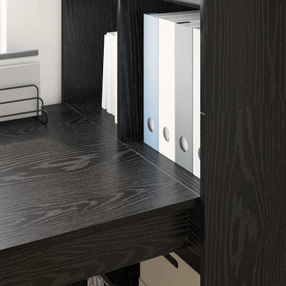 Bord Med Hylde Sort Eg 122 X 67 X 145 Cm Konstrueret Træ - Billede 4