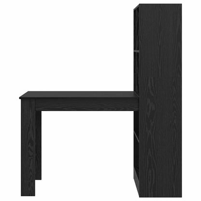 Bord Med Hylde Sort Eg 122 X 67 X 145 Cm Konstrueret Træ - Billede 5