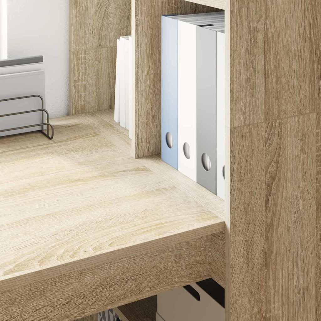 Bord Med Hylde Sonoma-eg 122 X 67 X 145 Cm Konstrueret Træ - Billede 4