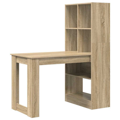 Bord Med Hylde Sonoma-eg 122 X 67 X 145 Cm Konstrueret Træ - Billede 2