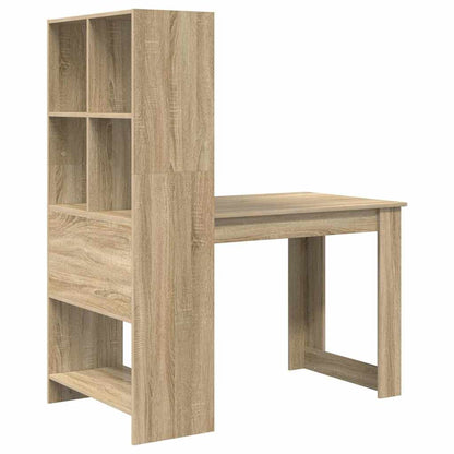 Bord Med Hylde Sonoma-eg 122 X 67 X 145 Cm Konstrueret Træ - Billede 7