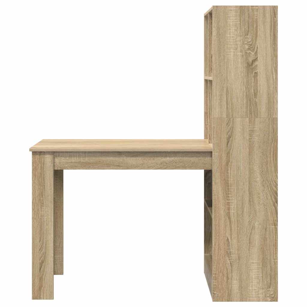 Bord Med Hylde Sonoma-eg 122 X 67 X 145 Cm Konstrueret Træ - Billede 5