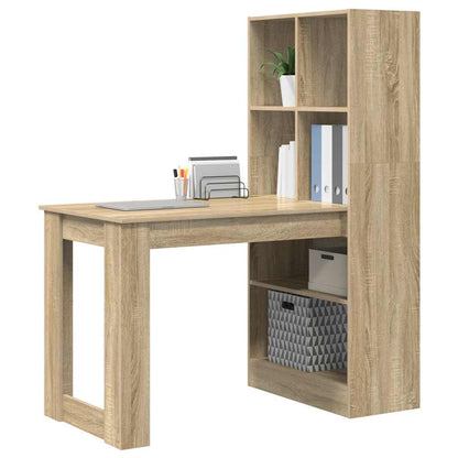 Bord Med Hylde Sonoma-eg 122 X 67 X 145 Cm Konstrueret Træ - Billede 3