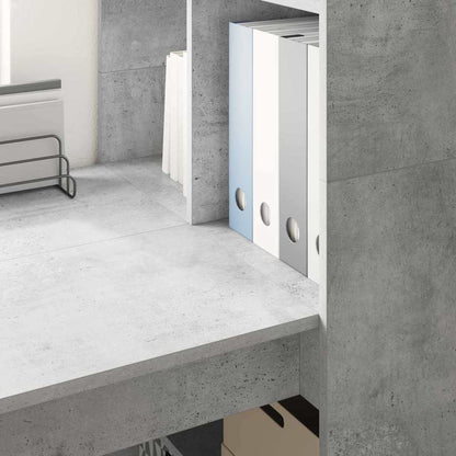 Bord Med Hylde Beton Grå 122 X 67 X 145 Cm Konstrueret Træ - Billede 4