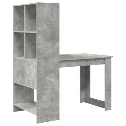 Bord Med Hylde Beton Grå 122 X 67 X 145 Cm Konstrueret Træ - Billede 7