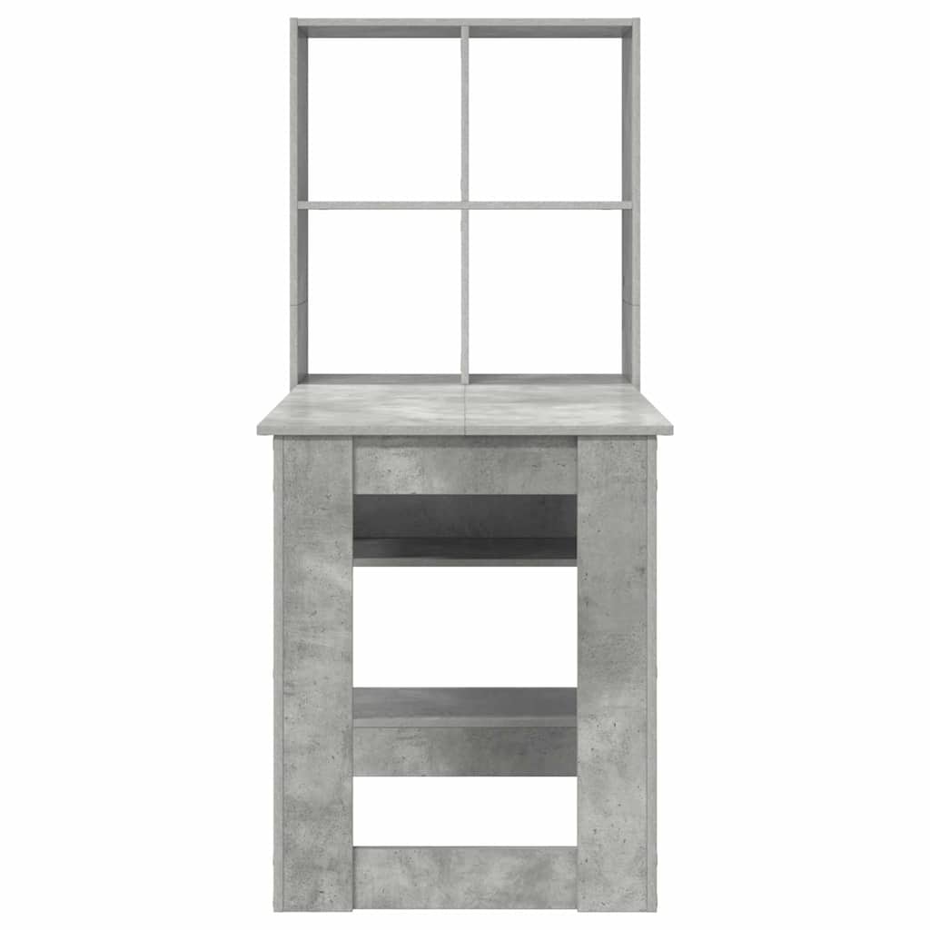 Bord Med Hylde Beton Grå 122 X 67 X 145 Cm Konstrueret Træ - Billede 6