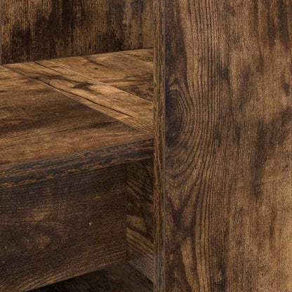 Bord Med Hylde Røget Eg 122 X 67 X 145 Cm Konstrueret Træ - Billede 8