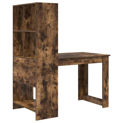 Bord Med Hylde Røget Eg 122 X 67 X 145 Cm Konstrueret Træ - Billede 7