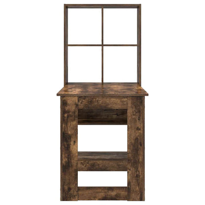 Bord Med Hylde Røget Eg 122 X 67 X 145 Cm Konstrueret Træ - Billede 6